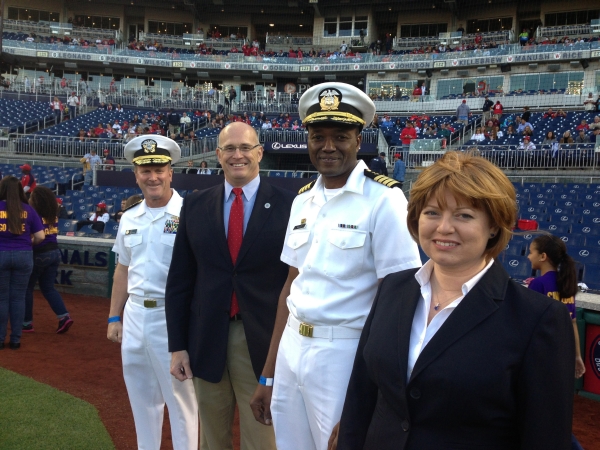 From left: MSC Commander Rear Admiral T.K. Shannon, Deputy Maritime Administrator Chip Jaenichen, Captain Fred Walley, USNS Comfort Third Officer Laura Hammond From left: MSC Commander Rear Admiral T.K. Shannon, Deputy Maritime Administrator Chip Jaenichen, Captain Fred Walley, USNS Comfort Third Officer Laura Hammond