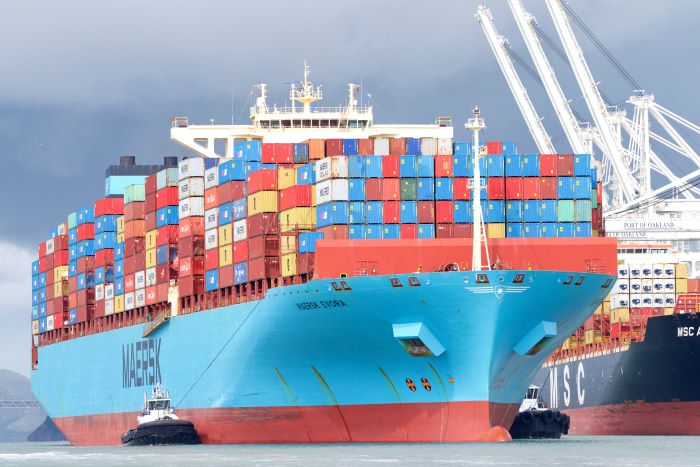 Triple E vessel Majestic Maersk in Ningbo, China. Triple E vessel Majestic Maersk in Ningbo, China.