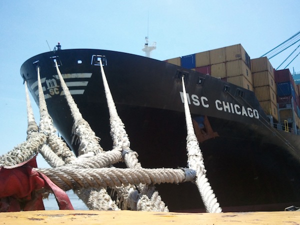 MSC Chicago at the Port of Virginia. MSC Chicago at the Port of Virginia.