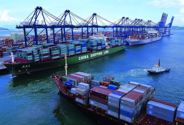 more than half of all containers that move through ports on a global 