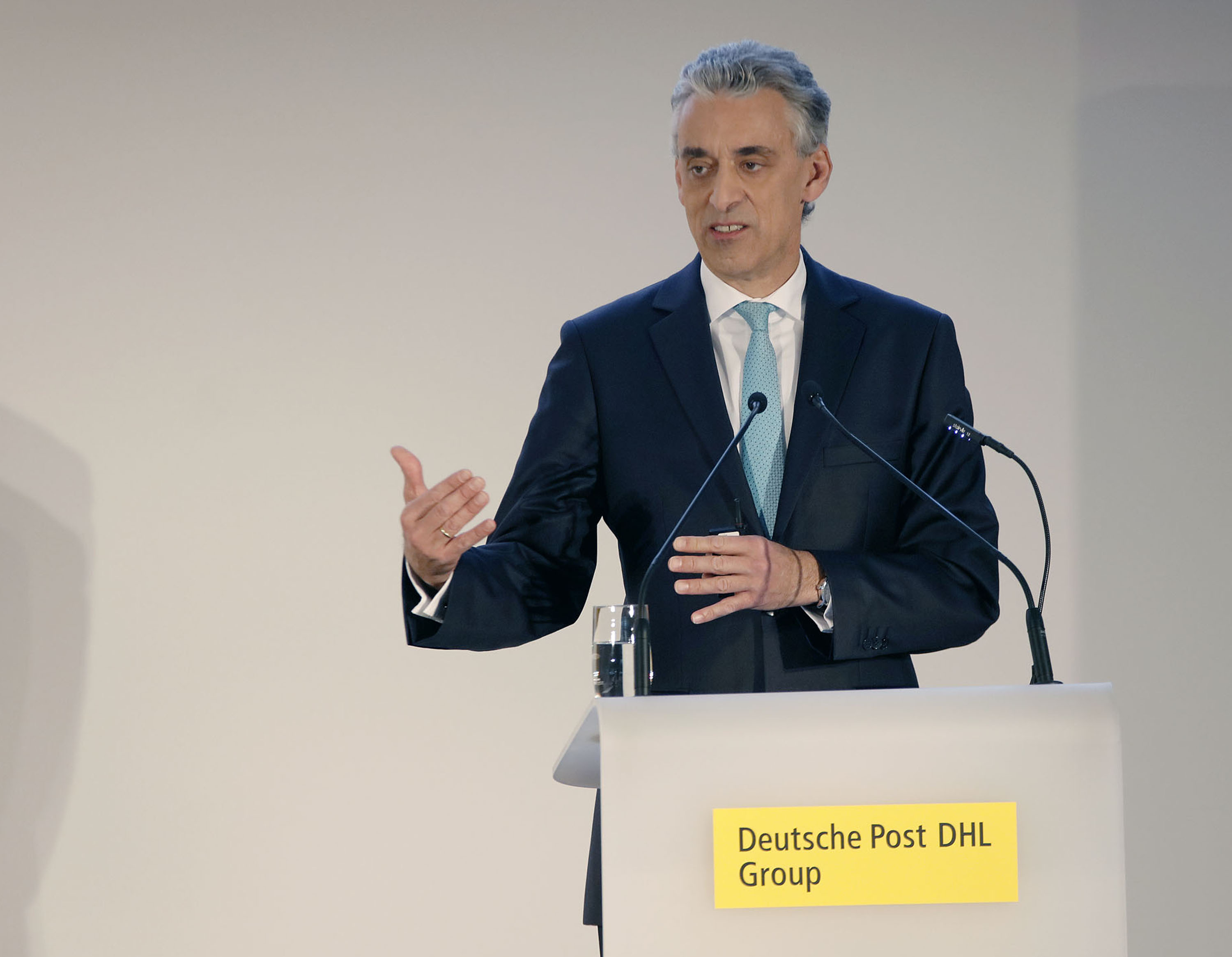 DHL CEO Frank Appel announces the integrator's financial results. Photo credit: DHL