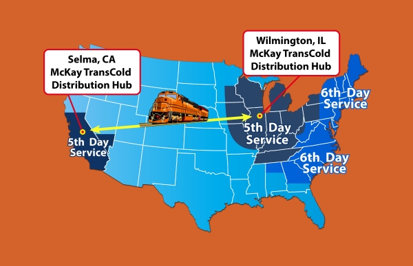 A rendering of McKay TransCold's refrigerated boxcar service that launches early next year. A rendering of McKay TransCold's refrigerated boxcar service that launches early next year.