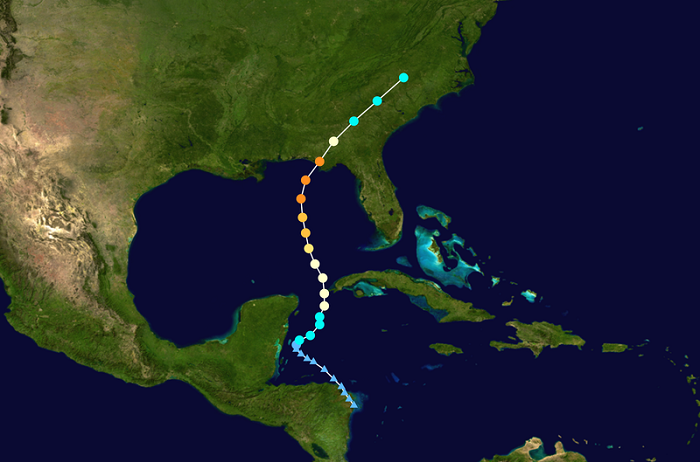 Above: The track of Hurricane Micheal / Tropical Storm Michael as of Thursday at 6 p.m. EDT. Photo credit: WikiCommons. Hurricane Michael track.