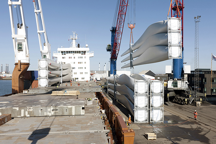 Project forwarders and transportation companies will be the beneficiaries of an upstart of offshore wind energy in the Northeast and mid-Atlantic. Photo credit: Blue Water Stevedoring