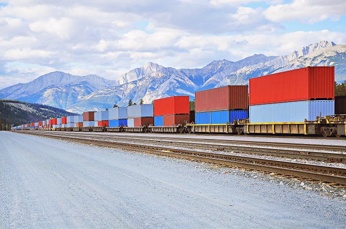 Western Canada has been “behind the curve” in developing inland ports compared to the US West Coast and South Atlantic regions. But that will change with the Ashcroft expansion. (Above: a freight train travels in Canada.) Photo credit: Shutterstock.com. A freight train travels in Canada.