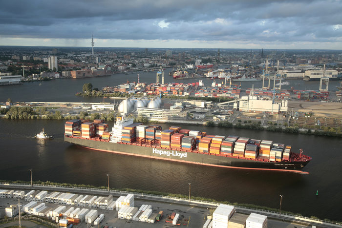 Hapag-Lloyd's Chicago Express in the Port of Hamburg. Photo credit: Hapag-Lloyd