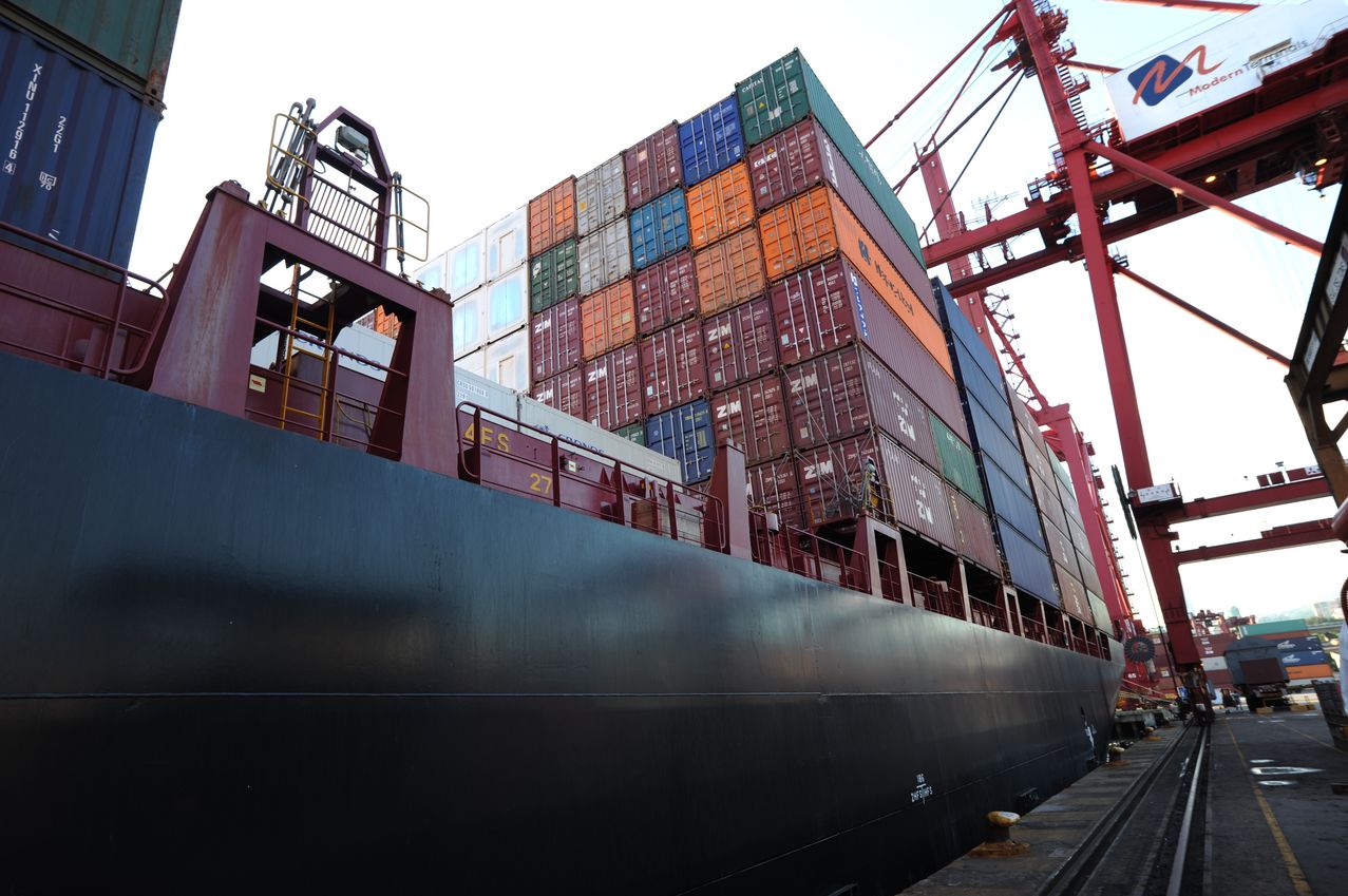 Still no sign of the blanked sailings required to better match capacity with weak demand. Photo credit: ZIM