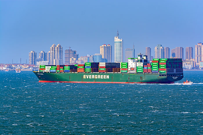 Evergreen Line has joined competitors Hapag-Lloyd, Maersk Line, and CMA CGM in offering online booking for container freight. Photo credit: Igor Grochev / Shutterstock.com.