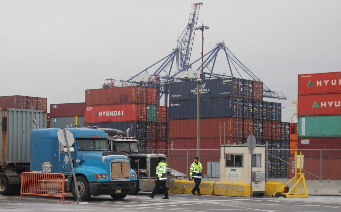 Trucks arriving at the gates of GCT Bayonne in the Port of New York and New Jersey won't get in unless they have an appointment soon when the terminal moves from requiring appointments from 6 a.m. to 1 p.m. to 6 a.m. to 4 p.m. Photo credit: Hugh R. Morley