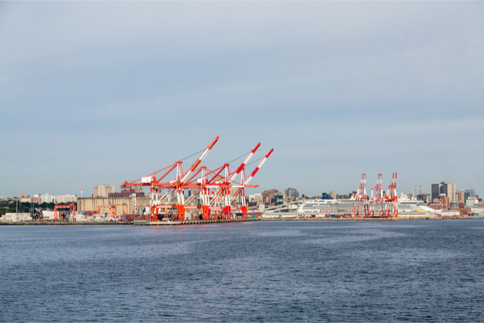 The planned temporary expansion of the Halterm terminal will increase the berth length from 2,165 feet to 2,890 feet, enabling it to handle two ships of more than 10,000 TEU at once. Photo Credit: Shutterstock