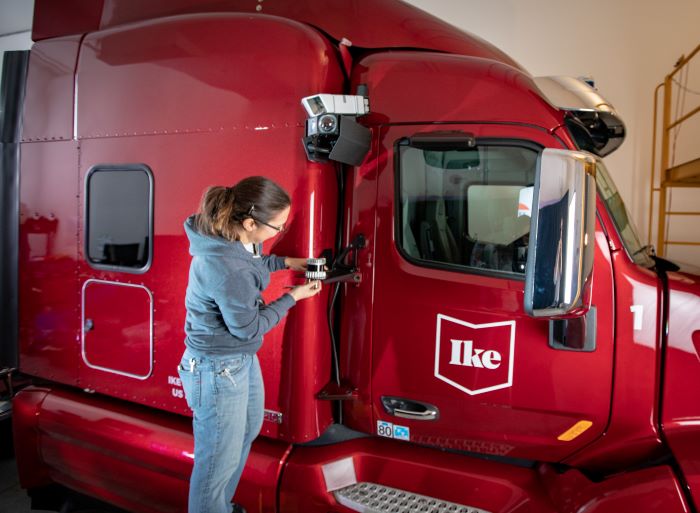 Ike is limiting over-the-road tests of autonomous truck prototypes while focusing on long-term development of a long-haul system. Photo credit: Ike Robotics