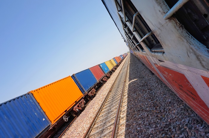 A freight train in India. Photo credit: Shutterstock.com. Freight train in India.