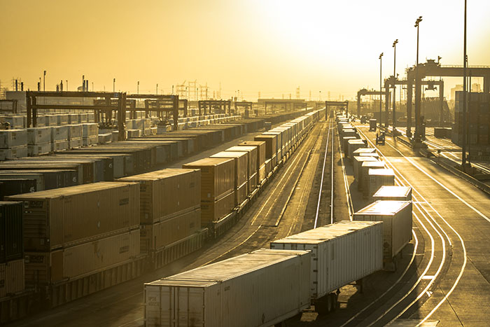Through the first 10 months of 2019, movements of international intermodal containers in the US were up 0.1 percent year over year, while domestic moves were down 6.4 percent, according to data from the Intermodal Association of North America (IANA). Photo credit: Benjamin Clapp / Shutterstock.com.