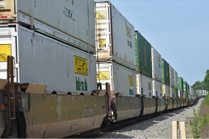 Domestic intermodal lose almost all its price savings in April after a huge swoon in truckload rates, and volume will likely remain depressed until truck rates aren't so cheap in markets where intermodal rail typically thrives. Photo credit: Shutterstock.com.