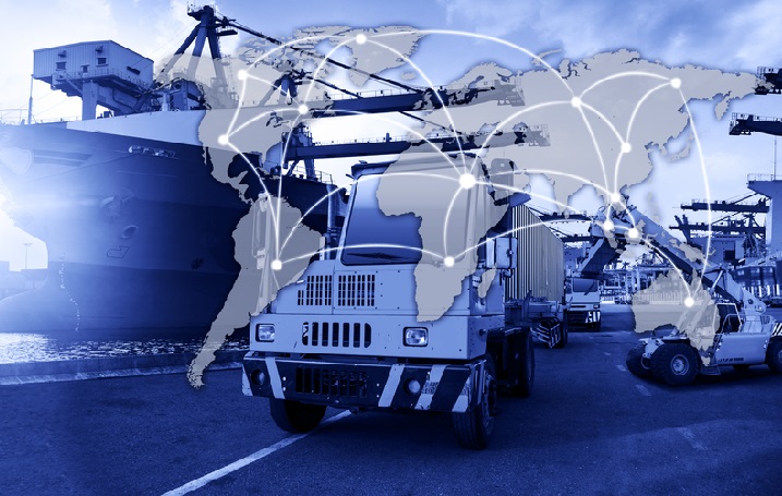 Logistics technology and global trade.