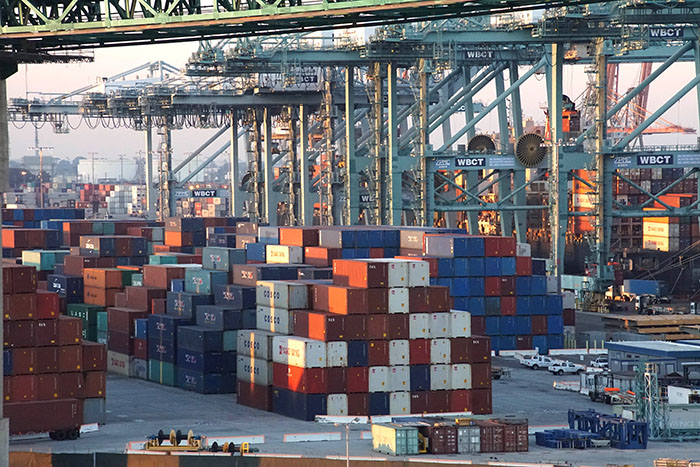 Truckers in Southern California say terminals should extend gate hours, build more peel-off piles, and ease restrictions on the return of empty containers in order to relieve congestion. Photo Credit: steve estvanik / Shutterstock.com.