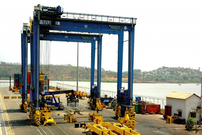 's Nhava Sheva International Container Terminal (NSICT) at JPNT fell from 641,122 TEU in fiscal 2017-18 to 560,661 TEU in the 12-month period ended March 31, 2019. Photo credit: DP World.