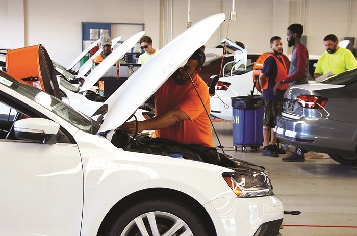 Roll-on, roll-off cargo flowed smoothly through US ports during the first half of 2018, and the involved ports are moving forward with planned, needed investments. Further, the immediate years ahead look promising, provided the trade tension winds die down. (Above: Processors preparing cars for transit at the Port of Jacksonville.) Photo credit: Port of Jacksonville. Port of Jacksonville.