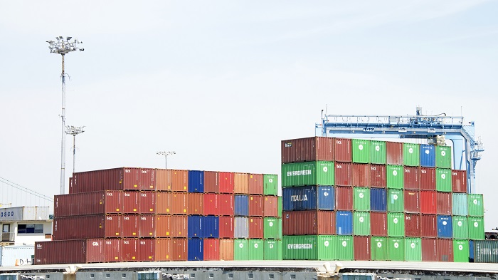 Containers stacked at the Port of Los Angeles. (Photo credit: Shutterstock.) The Port of Los Angeles.