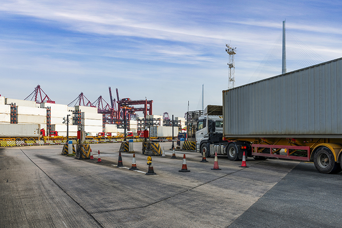 Helping to speed trucks through the Port of Montreal's primary container terminals is part of a larger effort to keep pace with volume that rose 10.3 percent in 2017 and 3.3 percent in 2018. Photo credit: Shutterstock.com.