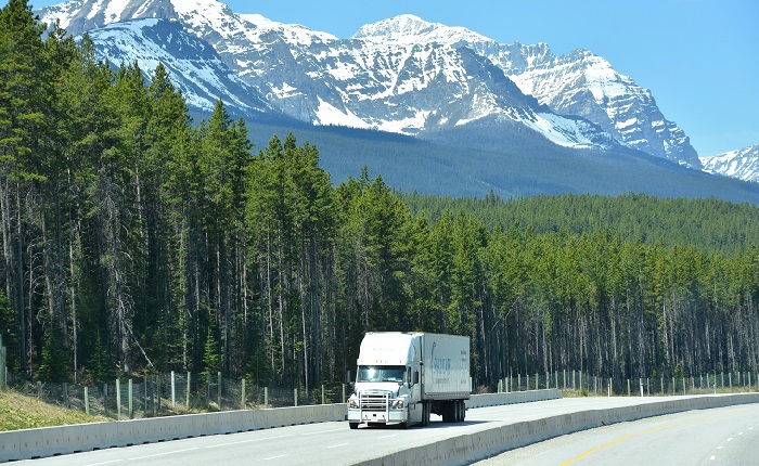 Many Canadian businesses were surprised by the breadth and depth of the electronic logging device’s (ELD’s) impact: shippers dependent on cross-border trade with the US experienced significant disruption starting Dec. 18, when the ELD rule took effect. (Above: A truck travels in Canada.) Photo credit: Shutterstock.com. A truck travels in Canada.