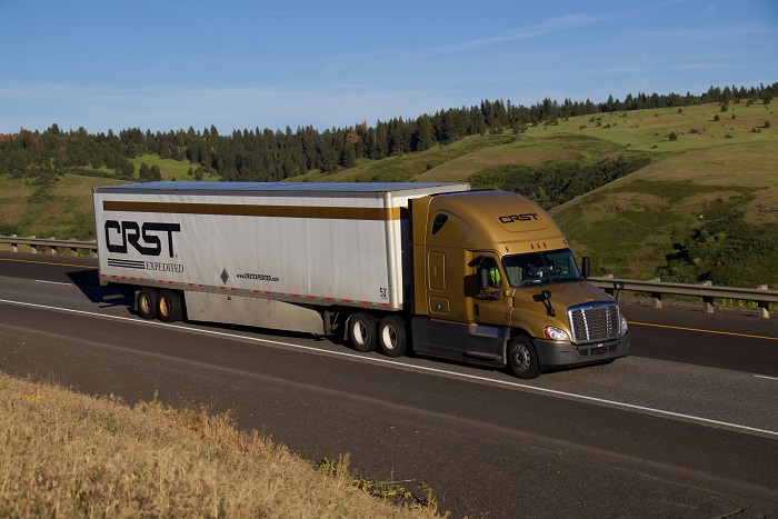 Shippers tired of ‘piecemealing’ visibility solutions together are pushing for faster development of end-to-end, multimodal systems. ‘Visibility’ will be the foundation new services are built on to better manage supply chains and freight capacity. Photo credit: Shutterstock.com. A truck travels on a US road.