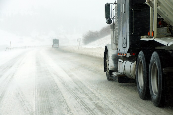 Trucks on a US highway.