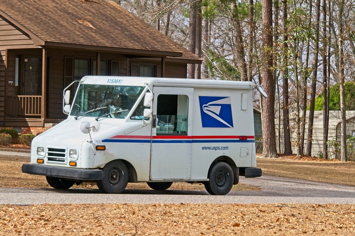 A US Postal Service truck.