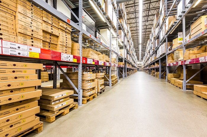 A warehouse in the United States. Photo credit: Shutterstock.com. A warehouse in the United States.