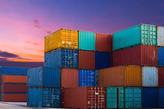 New container inventory sits around 1 million TEU, which takes roughly four months to absorb into the market, according to Textainer CEO Olivier Ghesquiere. Photo credit: Shutterstock.com.