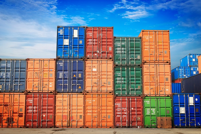 JNPT handles the majority of India’s container trade and, hence, the government is keen on achieving speedier freight movement to/from through terminals there. Photo credit: Shutterstock.com. Containers at a port.