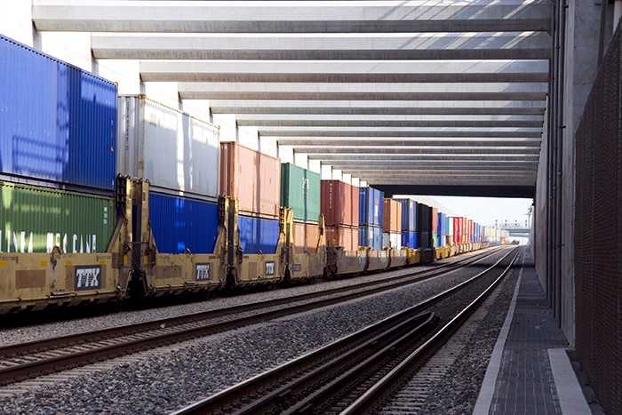 Although the 2018 imports and intermodal shipments were inflated somewhat due to the tariffs, the 10-year trend has been increased transloading of imports to domestic containers in Southern California. Photo Credit: Alameda Corridor Transportation Authority