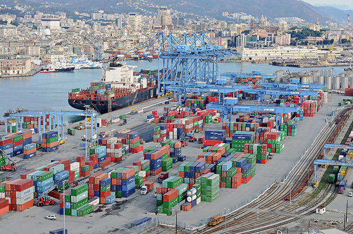 Total container traffic at the Port of Genoa rose 14.1 percent in 2017 to 2.6 million TEU, according to port statistics. Photo credit: Shutterstock.com