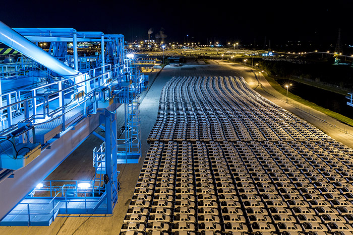 Vehicles awaiting shipment at the Port of Jacksonville. Photo credit: Jaxport