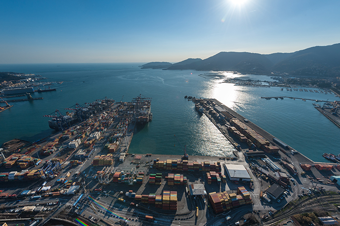 The La Spezia container terminal has benefitted from strong rail links and a lower spot rates from Asia compared to North Europe. Photo credit: Contship Italia