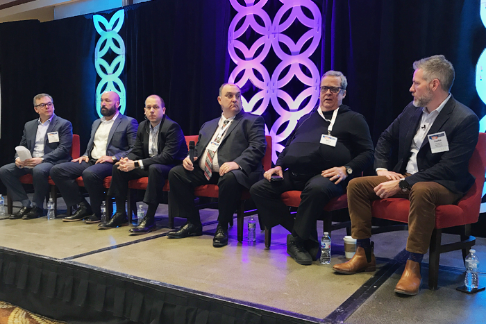 The trucking panel at the NITL Conference discussed how to remain a shipper of choice regardless of whether rates are increasing or decreasing and why some shippers revert to bad habits. Photo credit: Ari Ashe/JOC.com
