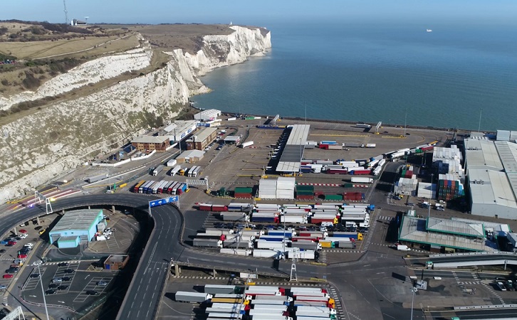 Above: Where the impact of a no-deal Brexit will likely be first seen and felt - the port of Dover is a key player in UK-EU trade and the point where 10,000 of the 14,000 daily trucks cross the border. Photo credit: Shutterstock.com. Port of Dover.