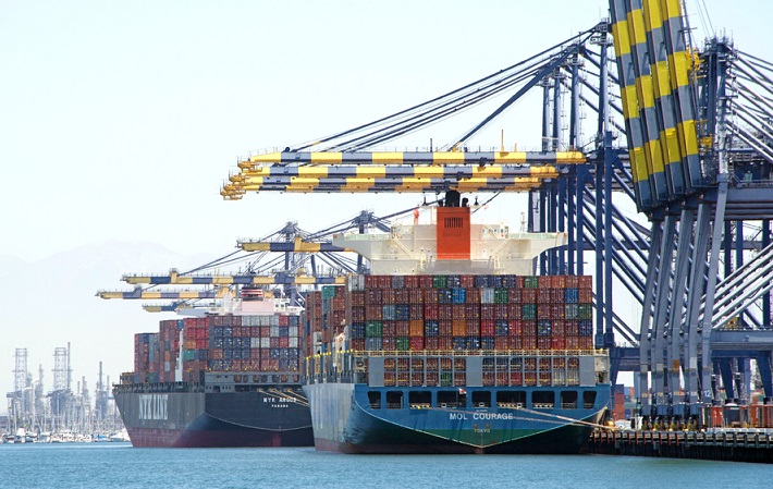 With container exchanges of as much as 10,000 per vessel call, as is the case with mega-ships, the landlord West Coast ports have assumed the role of facilitators, bringing together ocean carriers, terminal operators, equipment providers, truckers and railroads to implement improved cargo-handling processes. (Above: The Port of Los Angeles.) Photo credit: Shutterstock.com. Port of Los Angeles.