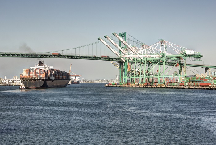 This week’s spot rate from Shanghai to the East Coast was $3,294 per FEU, down 0.3 percent from last week. The West Coast rate was $2,587 per FEU, the same as last week, according to the Shanghai Containerized Freight Index that is published under the JOC Shipping and Logistics Pricing Hub. (Above: The Port of Los Angeles.) Photo credit: Shutterstock.com. Port of Los Angeles.