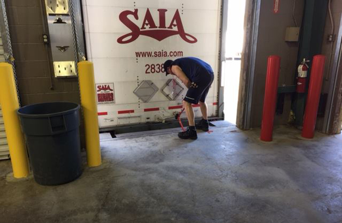 The door closes on one of the first shipments out of Saia's new locations in the US Northeast.