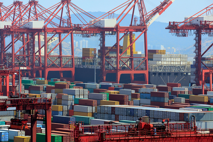 The port of Shanghai, pictured, is the largest in both China and the world.