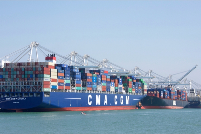 CMA CGM is expecting its first half container volume to fall by 10 percent. Photo credit: Shutterstock