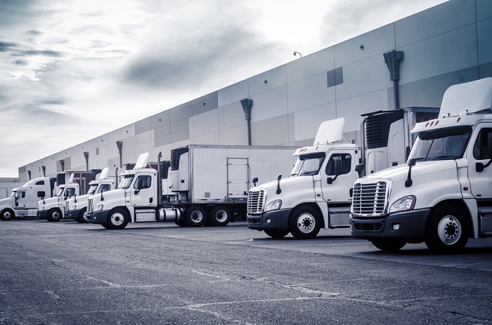 Trucks being loaded.