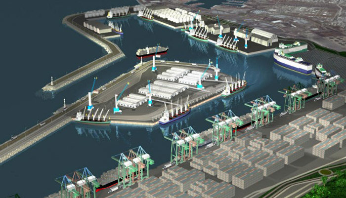 An artist's rendering of the Port of Veracruz following the completion of its enormous capacity upgrades.