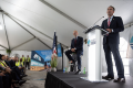 Virginia Gov. Ralph Northam (speaking) released a nine-page plan to double exports by 2035 but provided few details on how to accomplish the goal citing competitive concerns. Photo credit: Office of the Governor