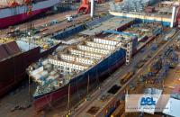 A new ACL Ro-Ro/Container ship currently under construction 