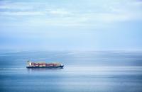 A container ship at sea. Photo credit: Shutterstock.com. A container ship at sea.