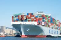 With manufacturing sectors in both nations in a strong uptrend, and China’s middle class expanding while US consumer spending is recovering after a long hiatus, only a full-bore trade war between the two could deflect accelerating container trade between the two economic giants. (Above: A Cosco container ship at the Port of Oakland.) Photo credit: Shutterstock.com. Port of Oakland.