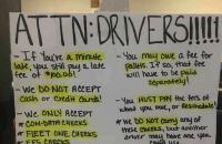 Information sign to truck drivers.