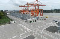 Difficulties at the Tecplata terminal in Buenos Aires, Argentina, pictured, contributed to the double-digit profit decline at International Container Terminal Services Inc.